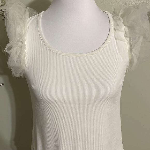 CATO WHITE TULLE TOP - Picture 2 of 4